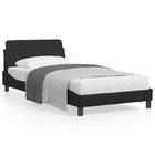 Bedframe Met Hoofdbord Kunstleer Zwart 100X200 Cm