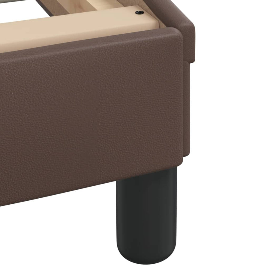 Bedframe Met Hoofdbord Kunstleer Bruin 100X200 Cm