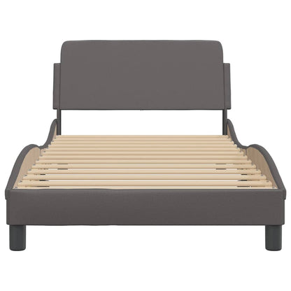 Bedframe Met Hoofdbord Kunstleer Grijs 100X200 Cm