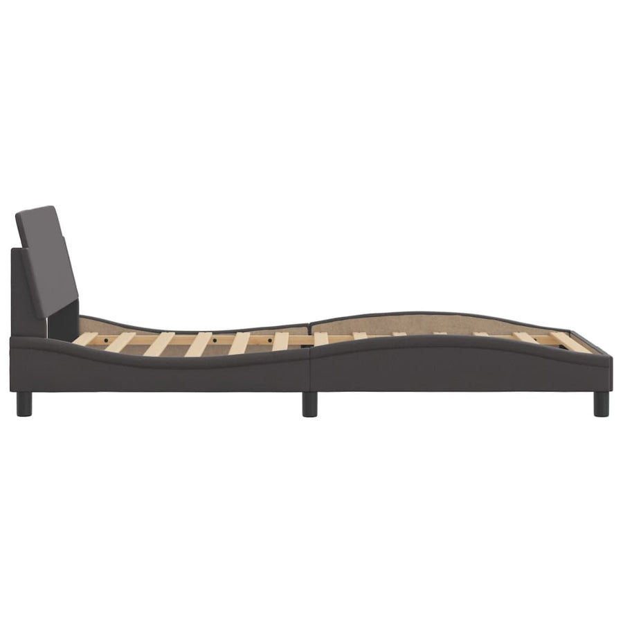 Bedframe Met Hoofdbord Kunstleer Grijs 100X200 Cm