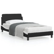 Bedframe 100x200 cm kunstleer zwart wit