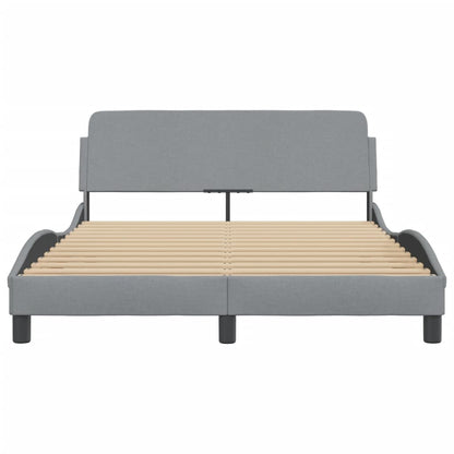 Bedframe Met Hoofdbord Stof Lichtgrijs 120X200 Cm