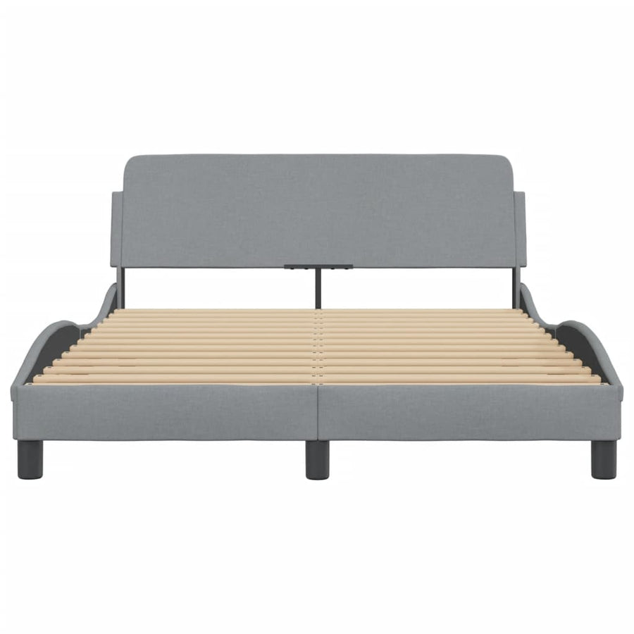 Bedframe Met Hoofdbord Stof Lichtgrijs 120X200 Cm