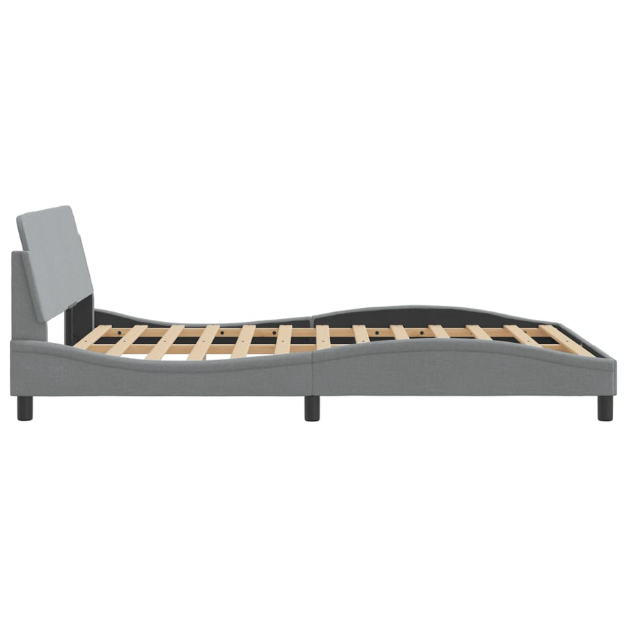 Bedframe Met Hoofdbord Stof Lichtgrijs 120X200 Cm