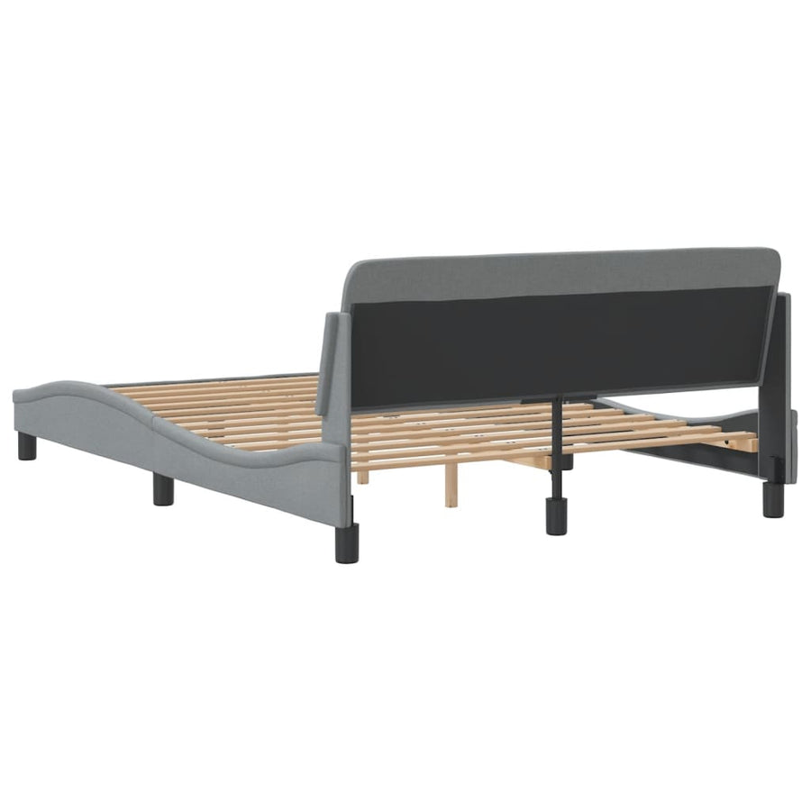 Bedframe Met Hoofdbord Stof Lichtgrijs 120X200 Cm