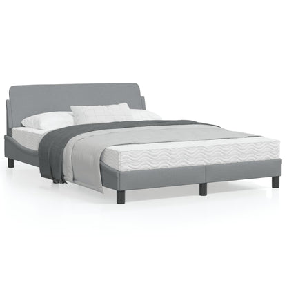 Bedframe Met Hoofdbord Stof Lichtgrijs 120X200 Cm