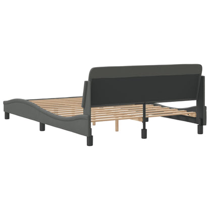 Bedframe Met Hoofdbord Stof Donkergrijs 120X200 Cm