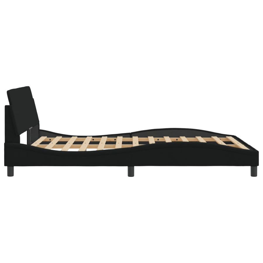 Bedframe Met Hoofdbord Stof Zwart 120X200 Cm