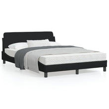 Bedframe Met Hoofdbord Stof Zwart 120X200 Cm