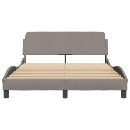 Bedframe Met Hoofdbord Stof Taupe 120X200 Cm