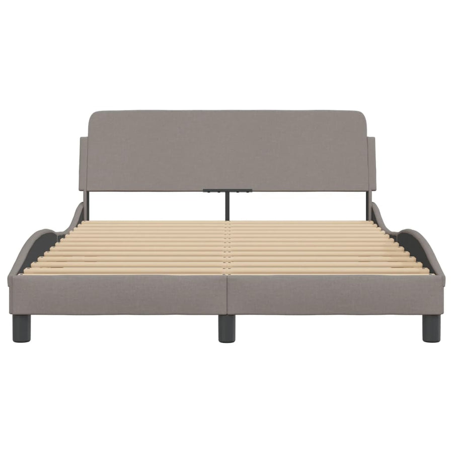 Bedframe Met Hoofdbord Stof Taupe 120X200 Cm