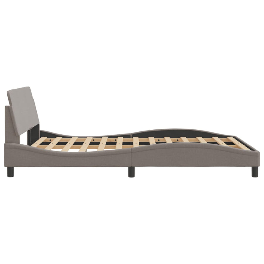 Bedframe Met Hoofdbord Stof Taupe 120X200 Cm