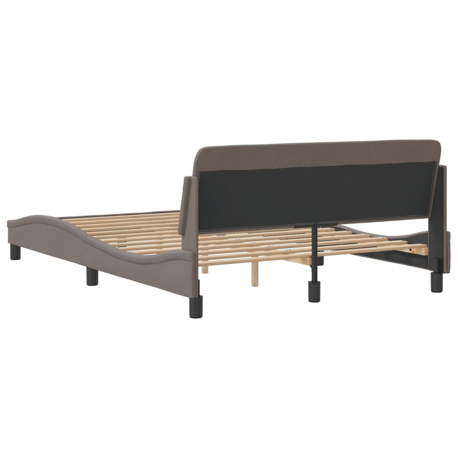 Bedframe Met Hoofdbord Stof Taupe 120X200 Cm