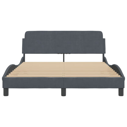Bedframe Met Hoofdeinde Fluweel Donkergrijs 120X200 Cm