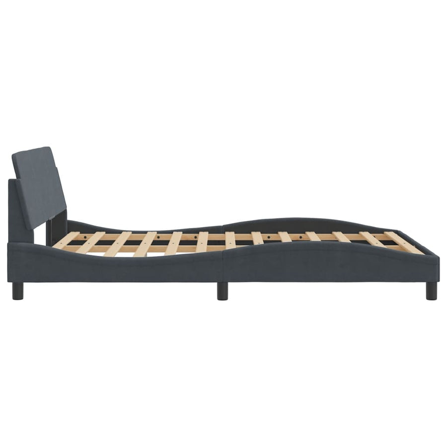 Bedframe Met Hoofdeinde Fluweel Donkergrijs 120X200 Cm