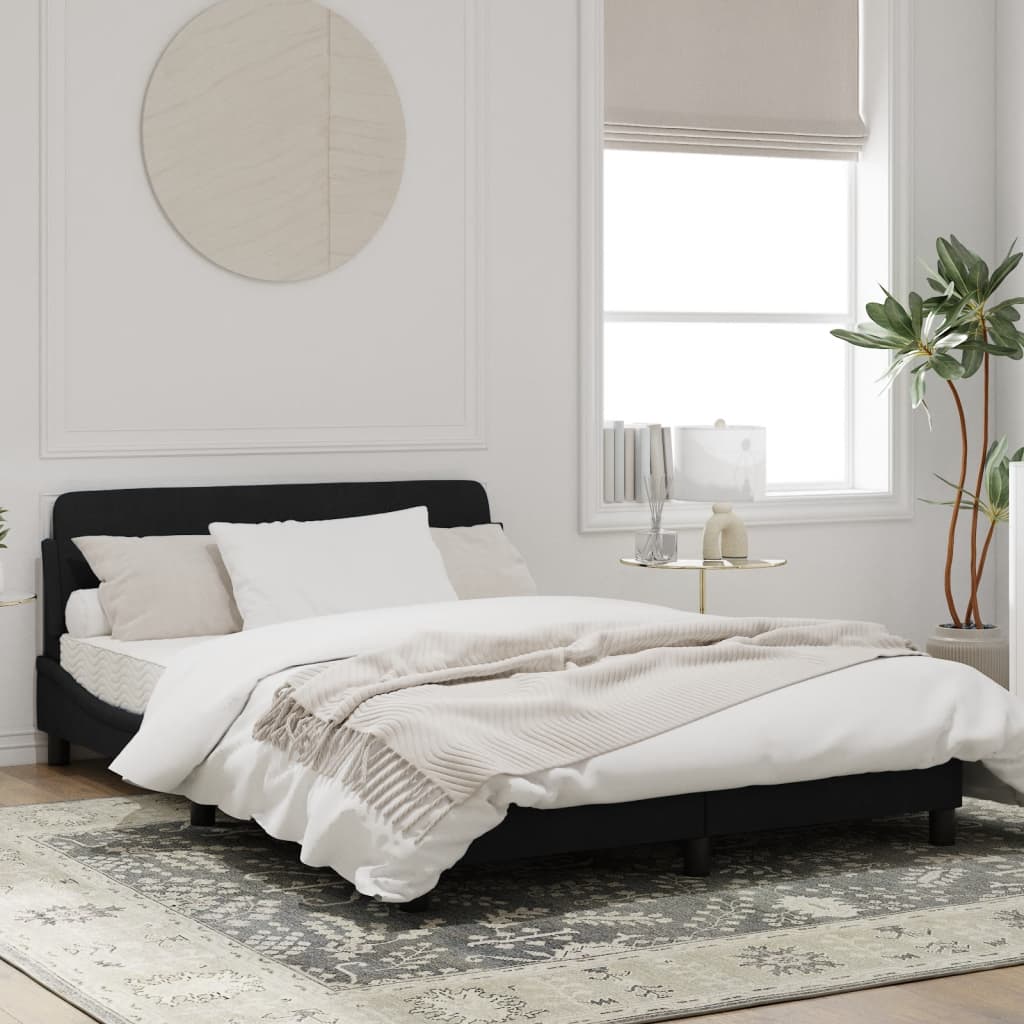 Bedframe Met Hoofdeinde Fluweel Zwart 120X200 Cm