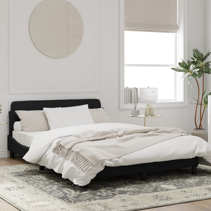 Bedframe Met Hoofdeinde Fluweel Zwart 120X200 Cm