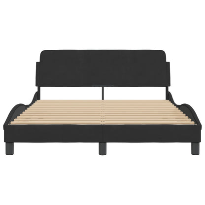 Bedframe Met Hoofdeinde Fluweel Zwart 120X200 Cm