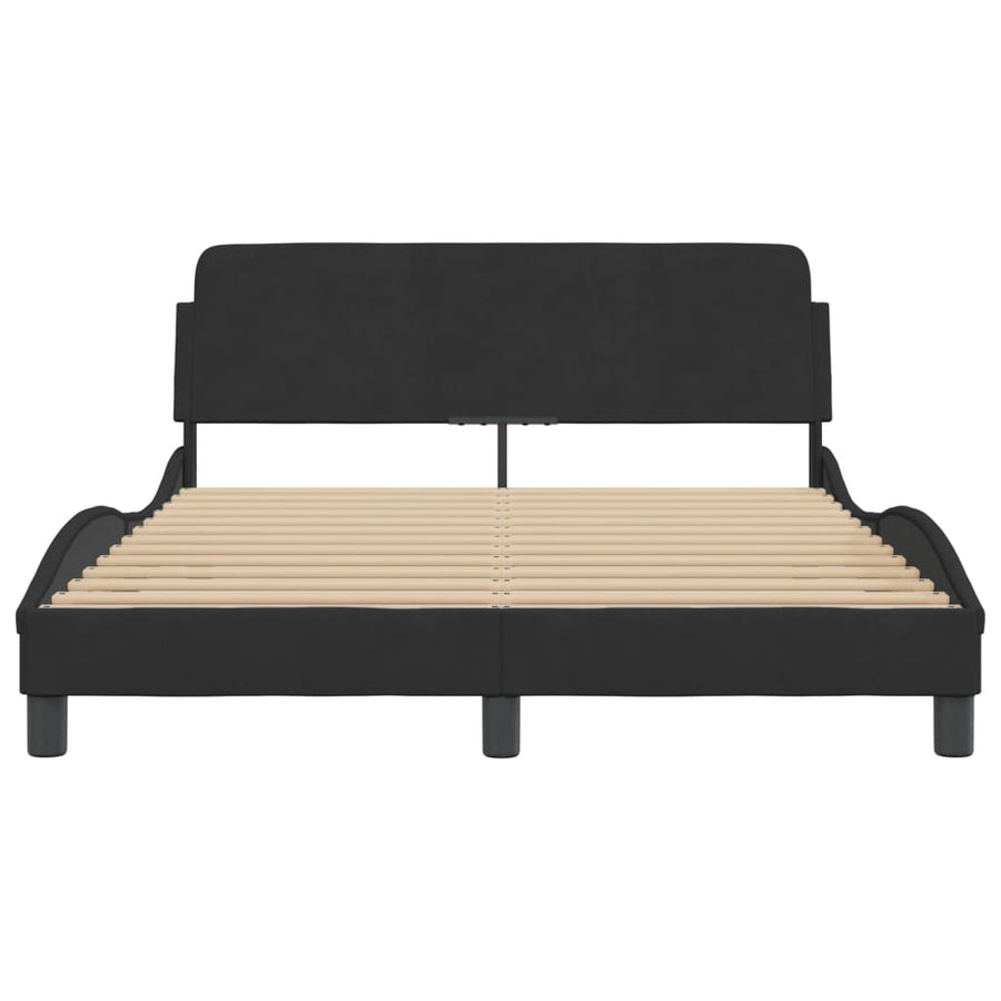 Bedframe Met Hoofdeinde Fluweel Zwart 120X200 Cm