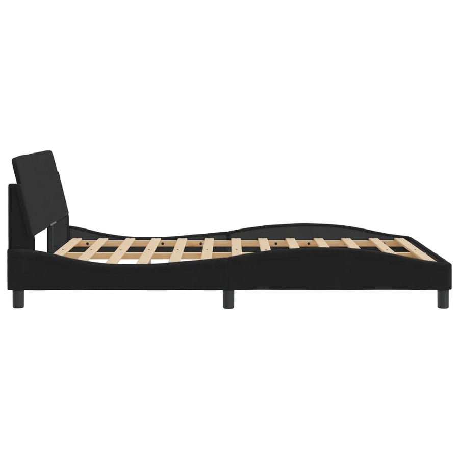 Bedframe Met Hoofdeinde Fluweel Zwart 120X200 Cm