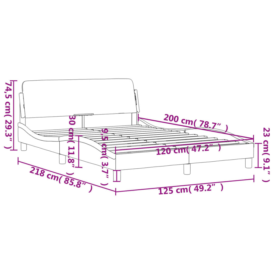 Bedframe Met Hoofdeinde Fluweel Zwart 120X200 Cm