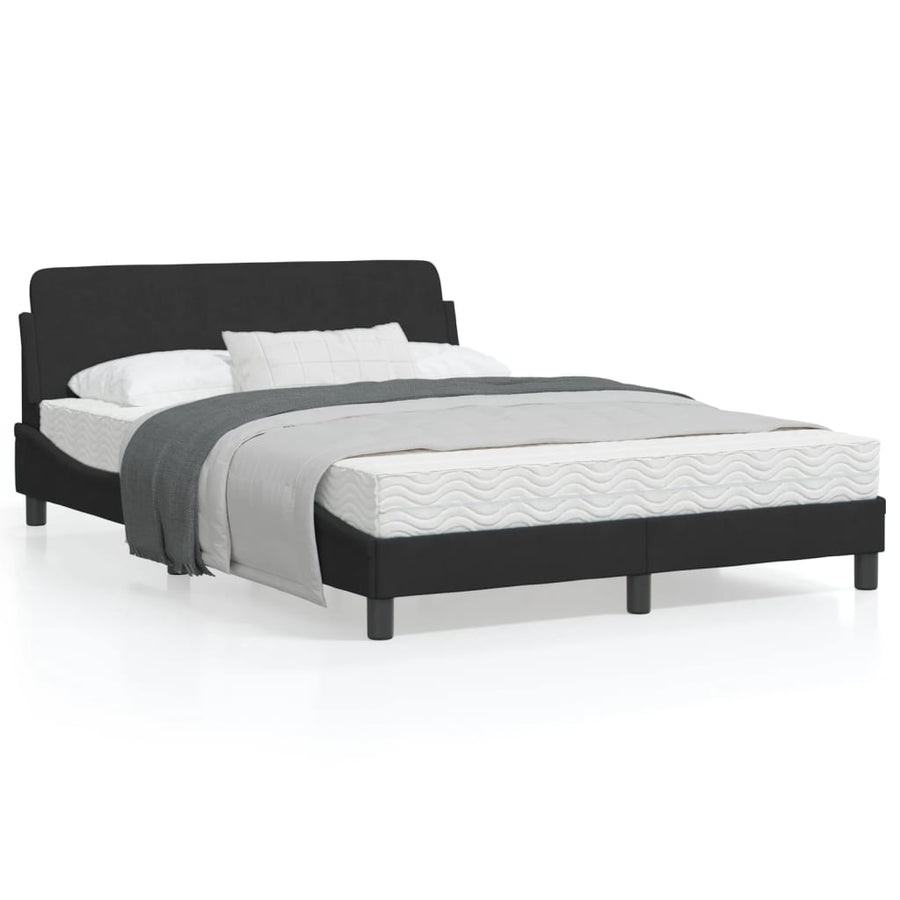 Bedframe Met Hoofdeinde Fluweel Zwart 120X200 Cm