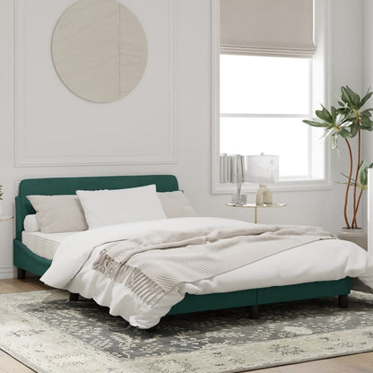 Bedframe Met Hoofdeinde Fluweel Donkergroen 120X200 Cm