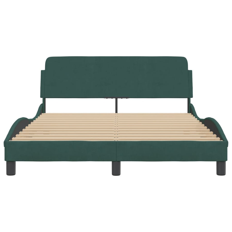 Bedframe Met Hoofdeinde Fluweel Donkergroen 120X200 Cm