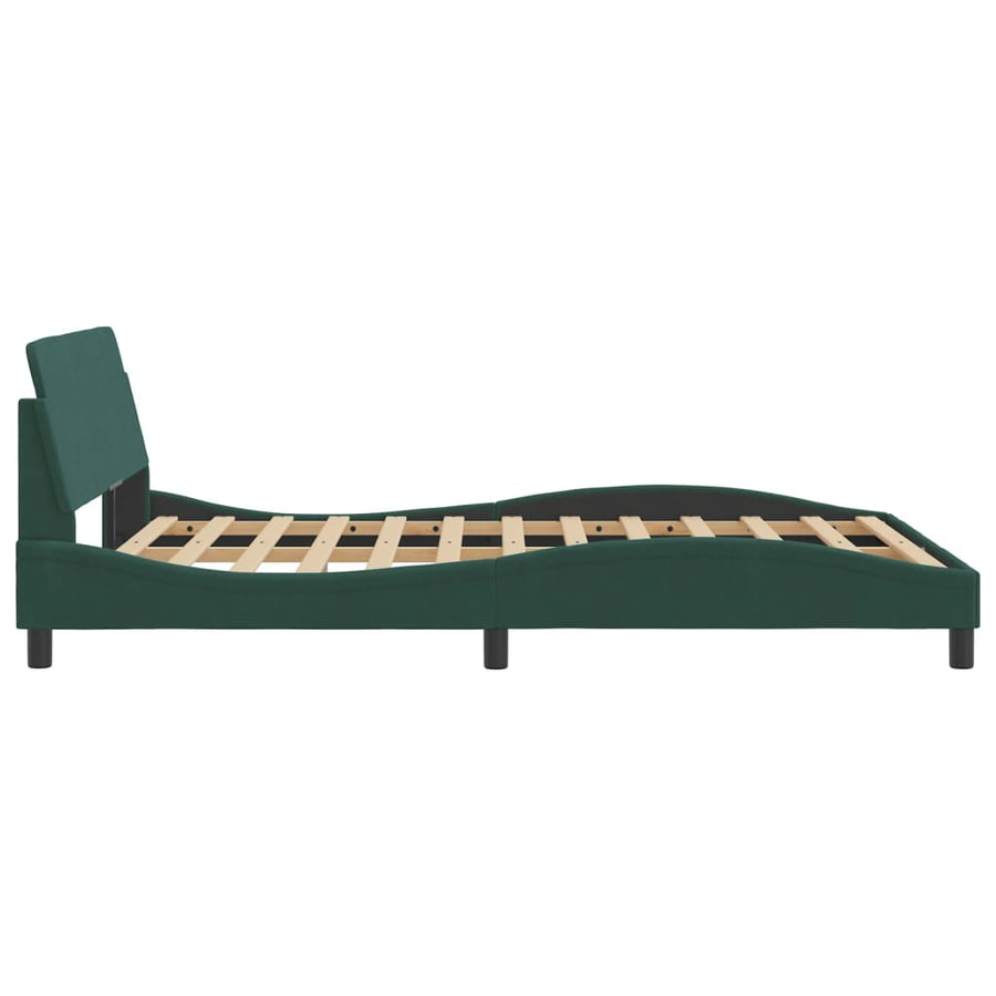 Bedframe Met Hoofdeinde Fluweel Donkergroen 120X200 Cm