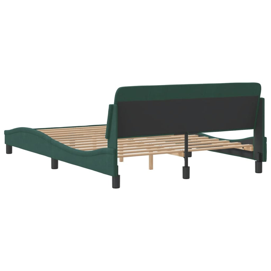 Bedframe Met Hoofdeinde Fluweel Donkergroen 120X200 Cm
