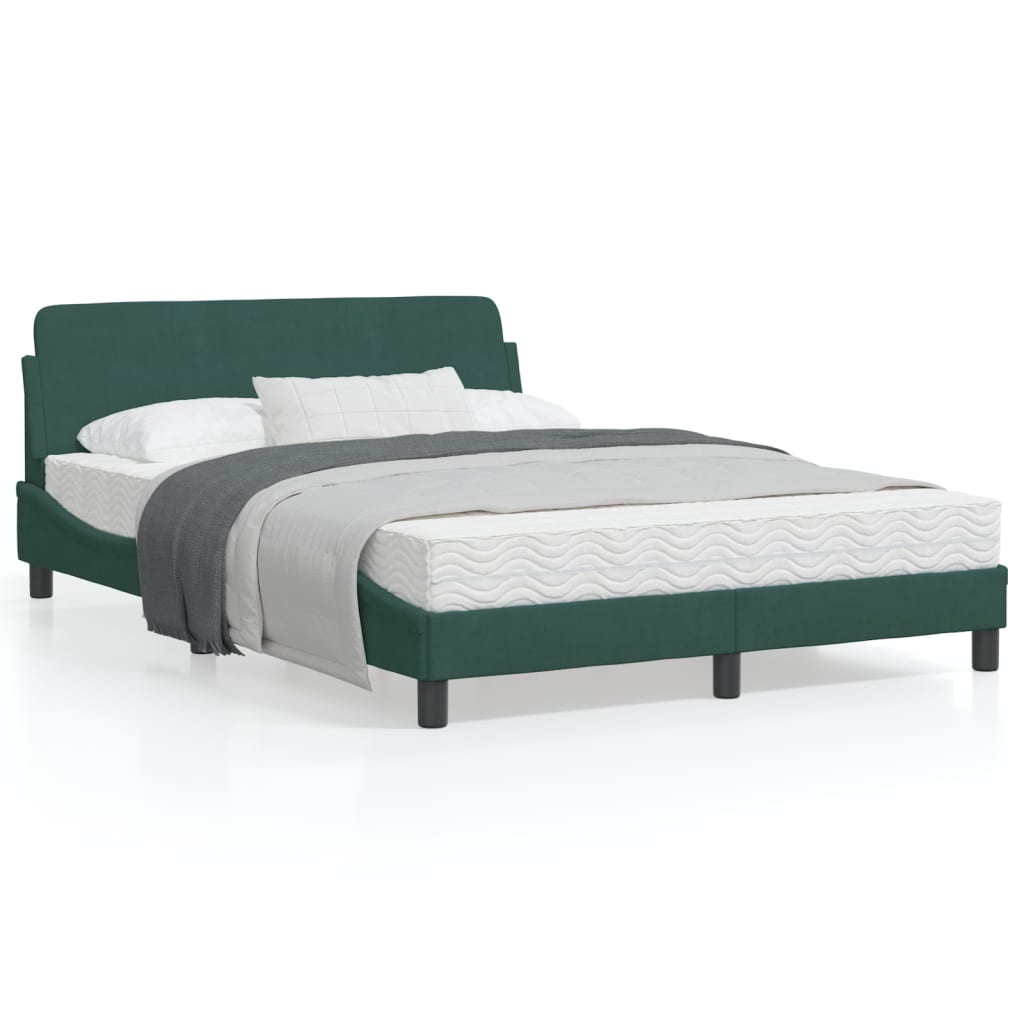 Bedframe Met Hoofdeinde Fluweel Donkergroen 120X200 Cm