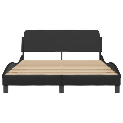 Bedframe Met Hoofdbord Kunstleer Zwart 120X200 Cm