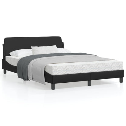 Bedframe Met Hoofdbord Kunstleer Zwart 120X200 Cm