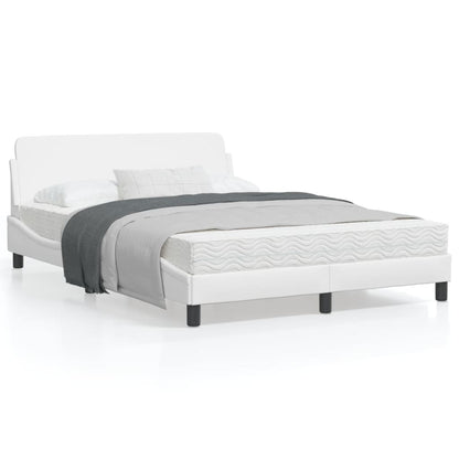 Bedframe Met Hoofdbord Kunstleer Wit 120X200 Cm