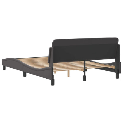 Bedframe Met Hoofdbord Kunstleer Grijs 120X200 Cm