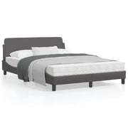 Bed frame "Dover" faux leather grey 120x200 cm
