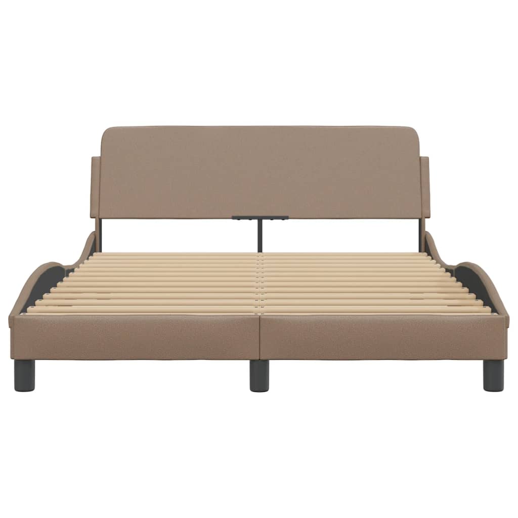 Bedframe Met Hoofdbord Kunstleer Cappuccinokleurig 120X200 Cm