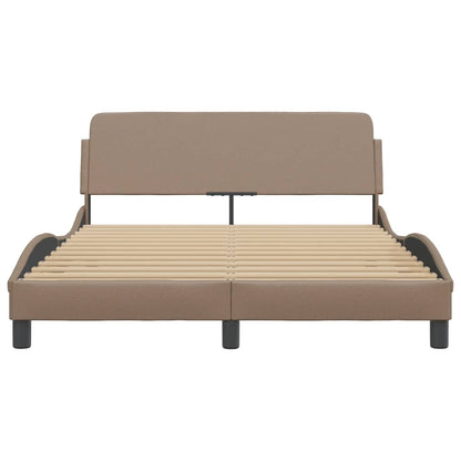 Bedframe Met Hoofdbord Kunstleer Cappuccinokleurig 120X200 Cm