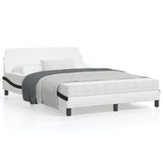 Bed frame "Dover" faux leather black and white 120x200 cm