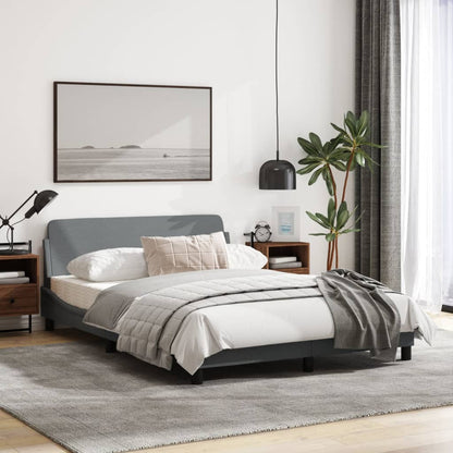 Bedframe Met Hoofdbord Stof Lichtgrijs 140X190 Cm