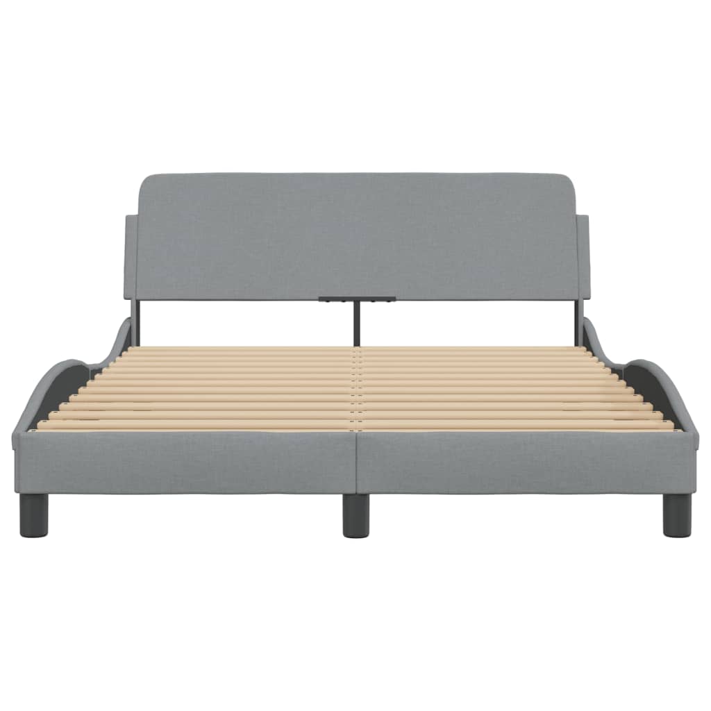 Bedframe Met Hoofdbord Stof Lichtgrijs 140X190 Cm