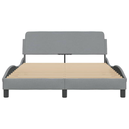 Bedframe Met Hoofdbord Stof Lichtgrijs 140X190 Cm