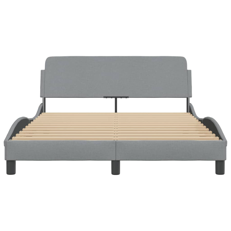 Bedframe Met Hoofdbord Stof Lichtgrijs 140X190 Cm