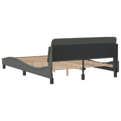 Bedframe Met Hoofdbord Stof Donkergrijs 140X190 Cm