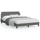 Bed frame "Dover" fabric dark grey 140x190 cm