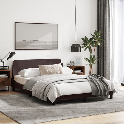 Bedframe Met Hoofdbord Stof Donkerblauw 140X190 Cm