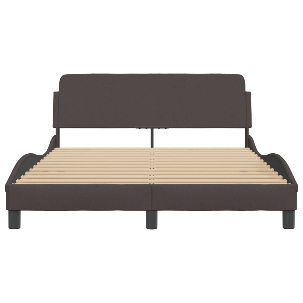 Bedframe Met Hoofdbord Stof Donkerblauw 140X190 Cm