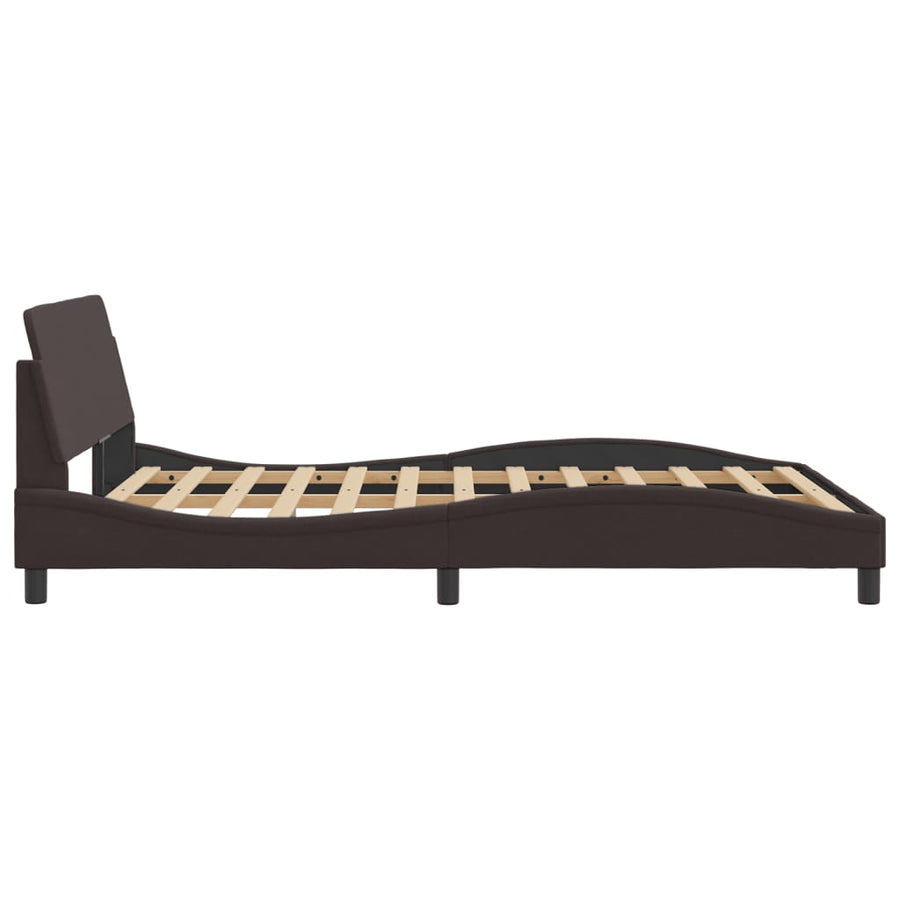 Bedframe Met Hoofdbord Stof Donkerblauw 140X190 Cm