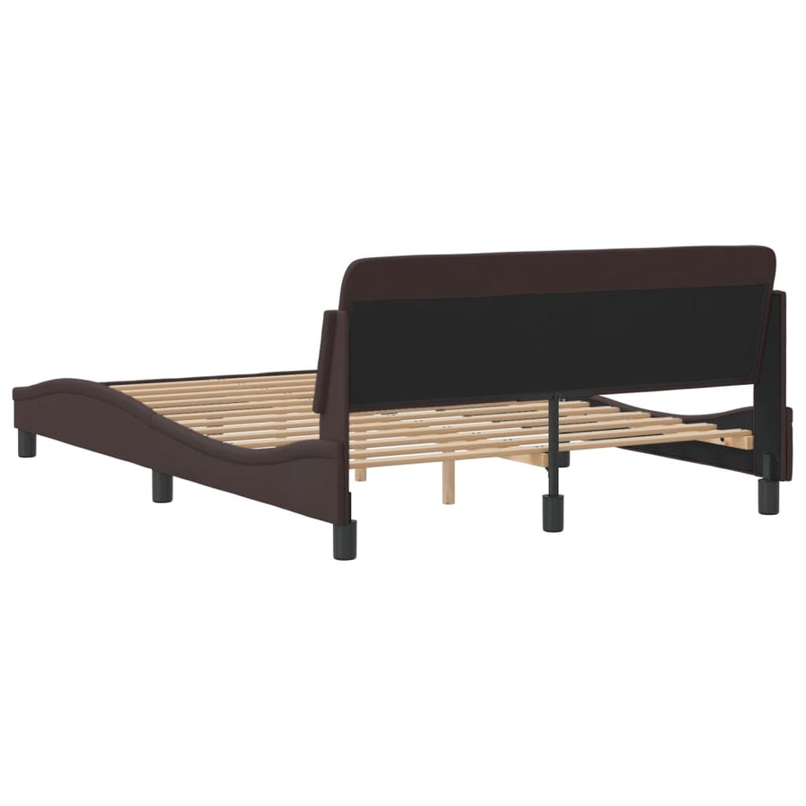 Bedframe Met Hoofdbord Stof Donkerblauw 140X190 Cm