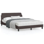 Bed frame "Dover" fabric dark brown 140x190 cm